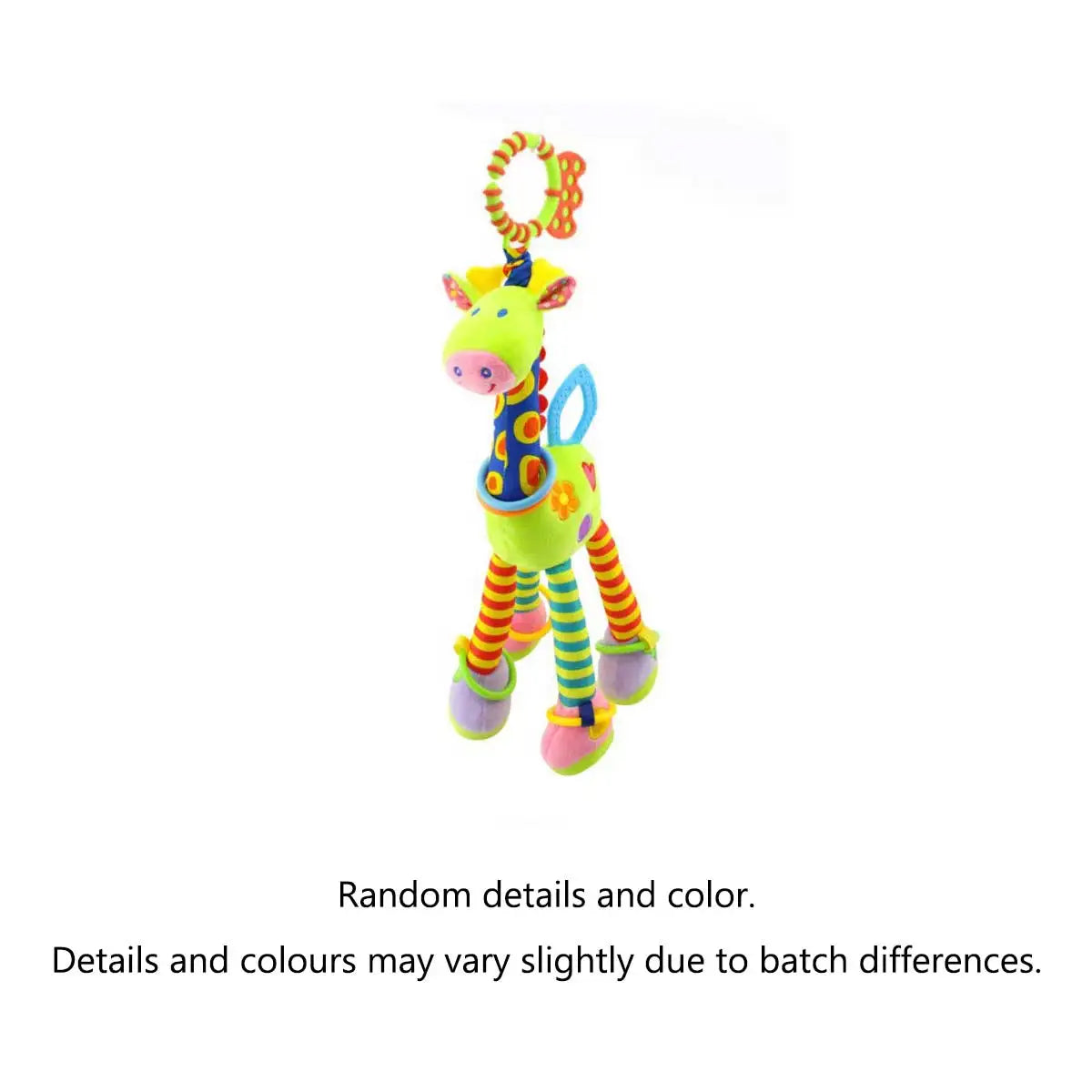 1pcs Soft Giraffe Animal Handbells Rattles Plush Infant Toddler Car Bed Hanging Toy Baby Early Education Development Handle Toys