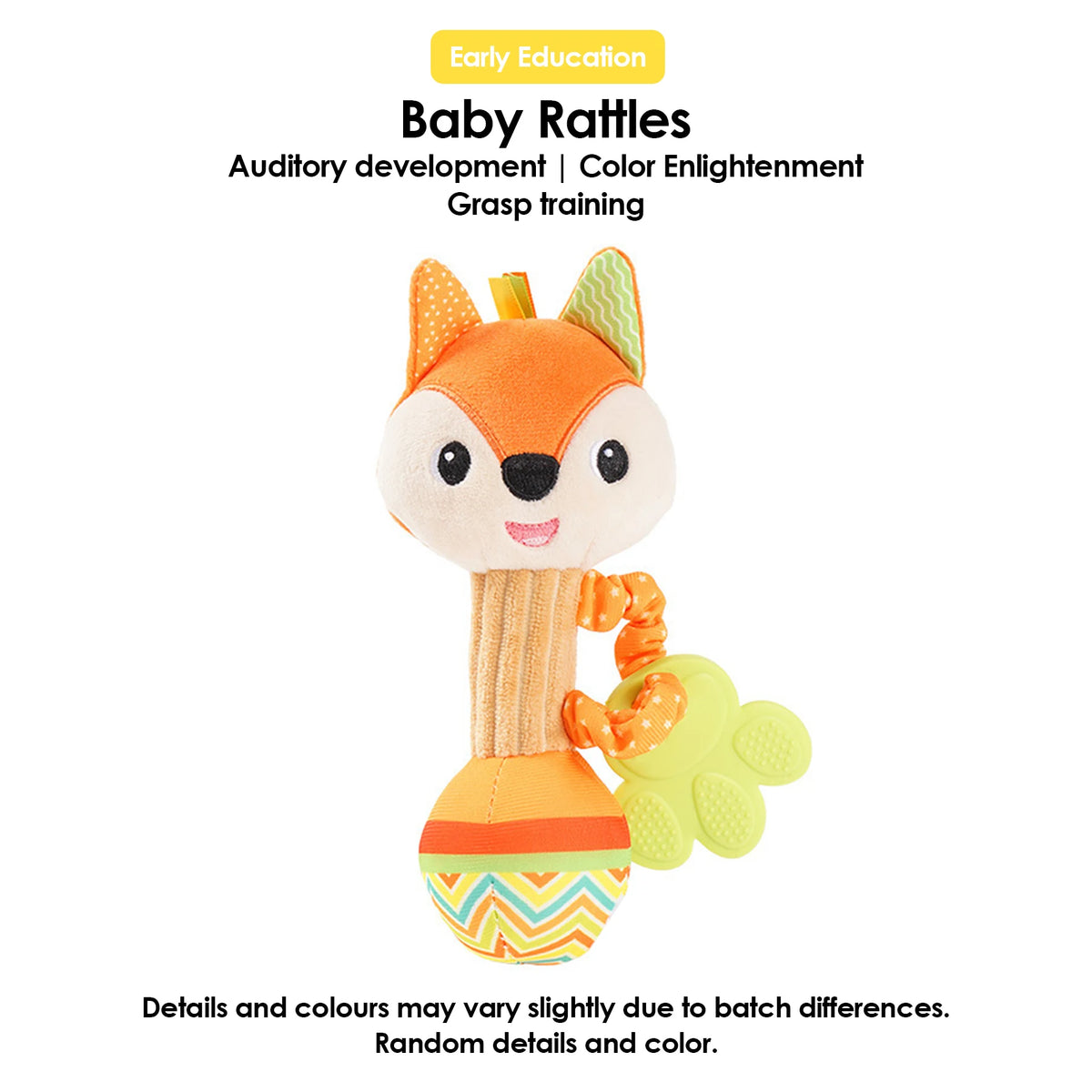 1pcs 0-12M Newborn Baby Dental Gum Hand Grip Soothing Toy Can Bite Practice Grasping Parent Baby Interactive Puzzle Rattle Toy