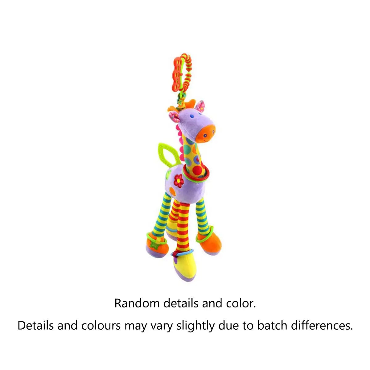 1pcs Soft Giraffe Animal Handbells Rattles Plush Infant Toddler Car Bed Hanging Toy Baby Early Education Development Handle Toys